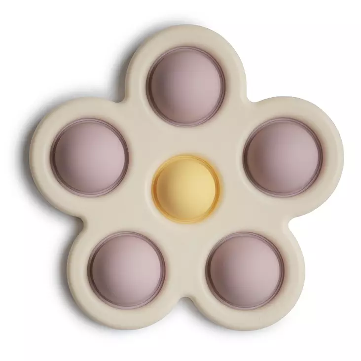 Mushie aktiviteettilelu Press Toy Flower Soft Lilac. - Helistimet, tarttumislelut ja pallot - MDT1002 - 1
