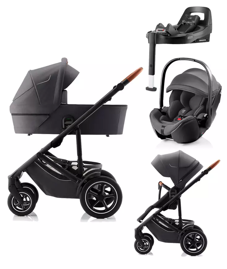 BRITAX Smile 5Z starttipaketti Midnight Grey. - Lastenvaunut ja yhdistelmävaunut - 2000051STABSPRO2 - 1