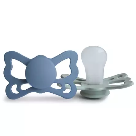 Silikonitutti Frigg Butterfly 2 pack Size 1, Ocean View/Sage. - Tutit ja tuttinauhat - 101963 - 2