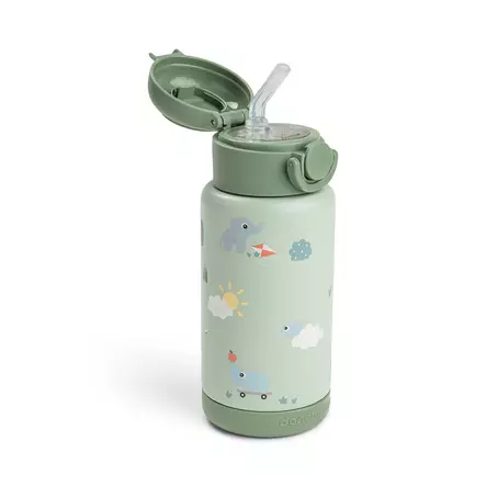 Termospullo pillillä Done By Deer Playground Green 340ml korkki auki - Juomapullot ja pillipullot - 1061133 - 2