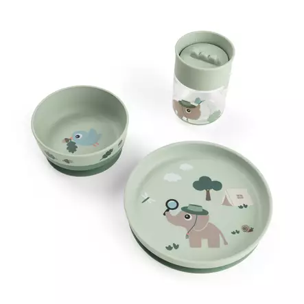 Done By Deer Foodie ruokailusetti Tiny trails Green - Lautaset ja kulhot - 1566133 - 1