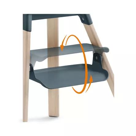Syöttötuoli Stokke Clikk Bamboo Fjord Blue, käännettävällä jalkatuella. - Syöttötuolit - 695803 - 2