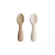 Mushie silikonilusikka 2 kpl Toddler, Natural/Shifting Sand. - Ensilusikat ja lasten aterimet - 101353 - 1