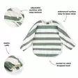 Done By Deer ruokalappu hihoilla Stripes Green, nepparikiinnitys. - Ruokalaput - 1353783 - 3