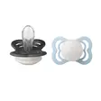 Bibs Supreme silikonitutti 2 kpl 0-6kk, Iron/Baby Blue Night. - Tutit ja tuttinauhat - 160433 - 1