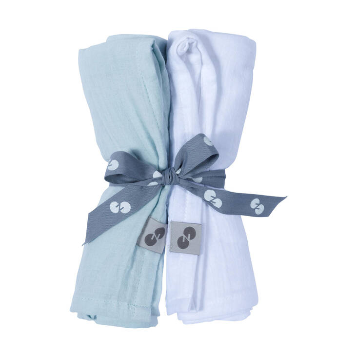 Nord Baby harsoliinat Muslin 2 kpl Natural White / Mint. - Harsoliinat - 271943 - 1