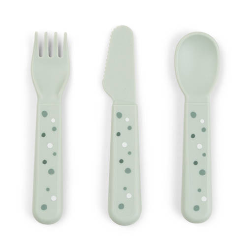 Done By Deer Foodie aterimet Happy Dots Green. - Ensilusikat ja lasten aterimet - 1236523 - 1