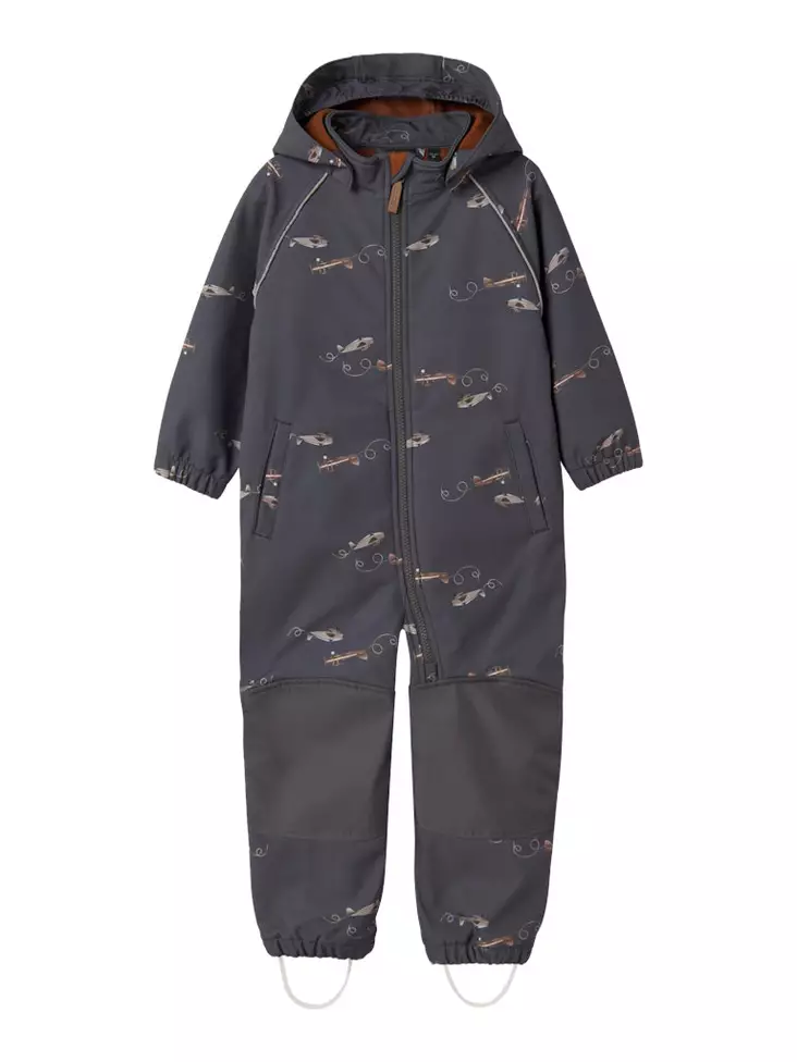 Softshell haalari Name It Alfa Grey Pinstripe Airplane. - Lasten välikausihaalarit - 13237076123 - 1