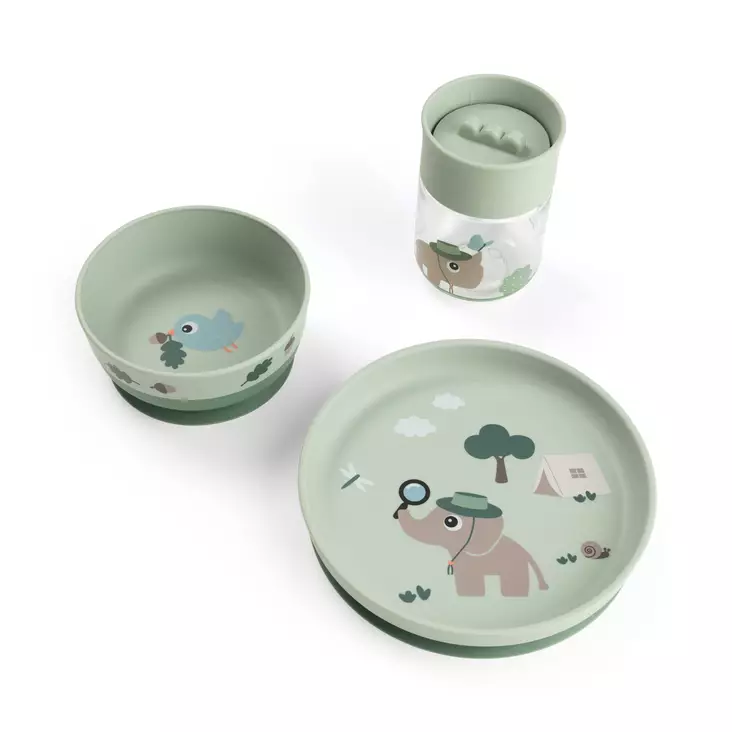 Done By Deer Foodie ruokailusetti Tiny trails Green - Lautaset ja kulhot - 1566133 - 1