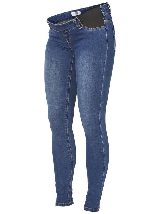 Mamalicious Lola slim äitiysfarkut, blue denim - Äitiyshousut ja legginsit - 20008773 - 1