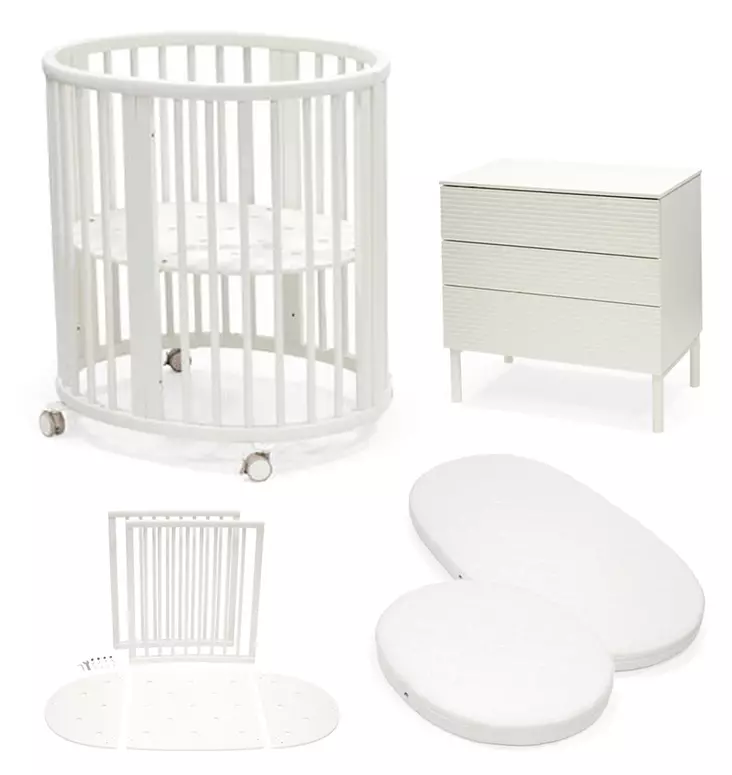 Stokke Sleepi Mini ja Dresser starttipaketti White. - Pinnasängyt ja lastensängyt - 221605STA4V3 - 1