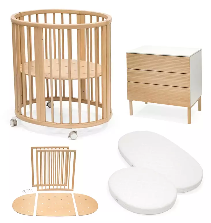 Stokke Sleepi Mini ja Dresser starttipaketti Natural V3. - Pinnasängyt ja lastensängyt - 221606STA4V3 - 1