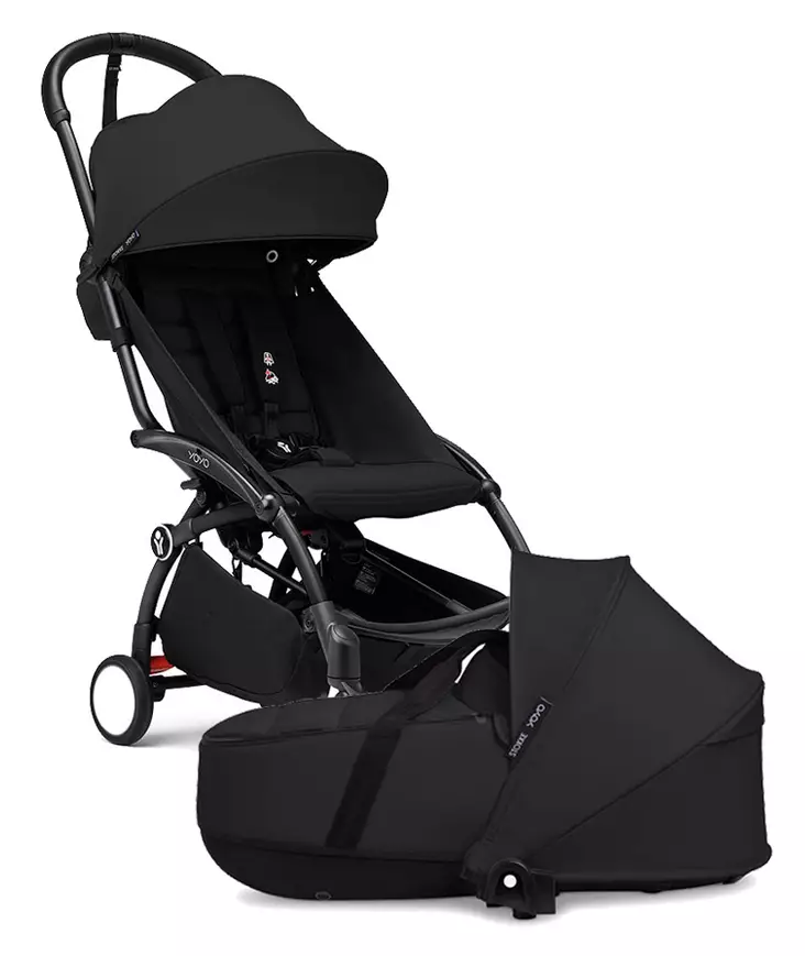 Stokke YoYo3 matkarattaat Black-Black ja Newborn shell kantokoppa. - Matkarattaat ja lastenrattaat - 646002NBS03 - 1
