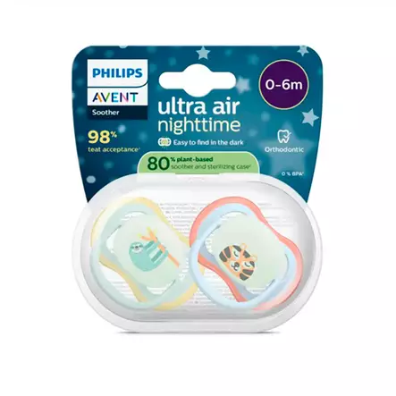 Avent Ultra Air Night yötutti 0-6kk Vaaleansininen/Minttu, pakkaus. - Tutit ja tuttinauhat - 03737624 - 2