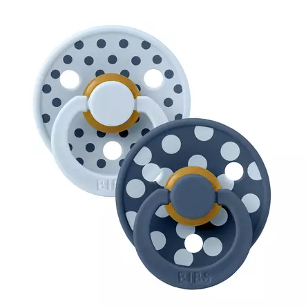 Bibs luonnonkumitutti 2 kpl 0-6kk Baby Blue/Steel Blue Studio Collection, pyöreällä tuttipäällä. - Tutit ja tuttinauhat - 11034104 - 2