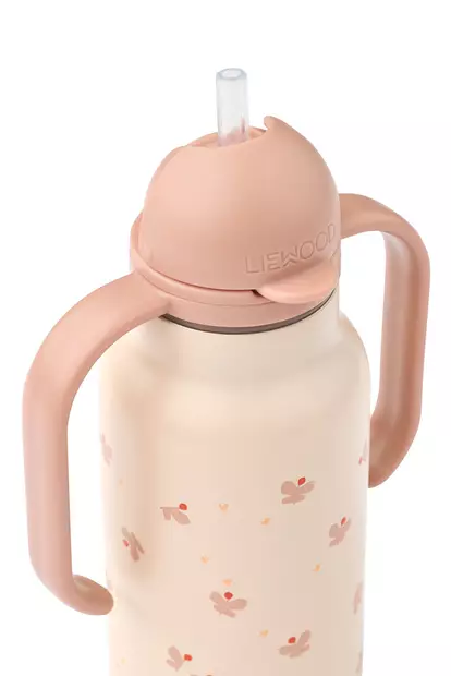 Liewood juomapullo Kimmie 250 ml Mini butterfly/Apple blossom, esiin taitettavalla pillillä. - Juomapullot ja pillipullot - 19618-2614 - 2