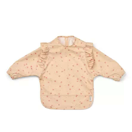 Liewood Merle Ruffle ruokalappu hihoilla Mini butterfly/Apple blossom. - Ruokalaput - 20321-2614 - 1