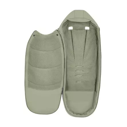 Lämpöpussi Cybex Platinum 2026 Sage Green, voidaan avata täysin auki. - Lämpöpussit rattaisiin - 526000514 - 2