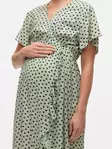Mamalicious Sophie äitiysmekko Cameo green-black heart, vyötäröllä kiristysnyöri. - Äitiysmekot, tunikat ja hameet - 20021924 - 3