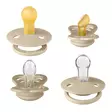 Bibs Try-it Combo One Size 4-pack, Vanilla, kahdella luonnonkumisella ja kahdella silikonisella tutilla. - Tutit ja tuttinauhat - 91344 - 2