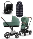 Cybex Priam 4 starttipaketti 4 in 1 Chrome/Brown, Leaf Green. - Lastenvaunut ja yhdistelmävaunut - 521002319STALG4 - 1