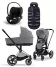 Cybex Priam 4 starttipaketti 4 in 1 Chrome/Black, Mirage Grey. - Lastenvaunut ja yhdistelmävaunut - 521002325STAMGR4 - 1