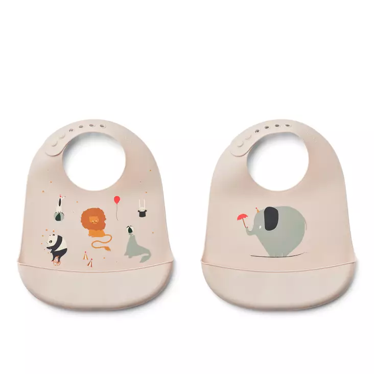 Liewood Tilda ruokalappu 2-pack Circus sandy. - Ruokalaput - 15128-2334 - 1