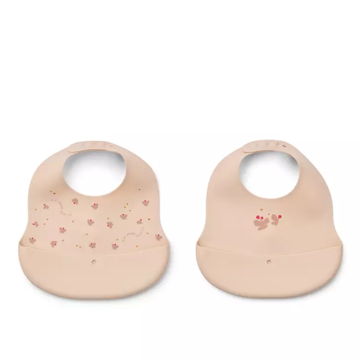 Liewood Ember ruokalappu 2-pack Mini butterfly/Apple blossom. - Ruokalaput - 20119-2614 - 1