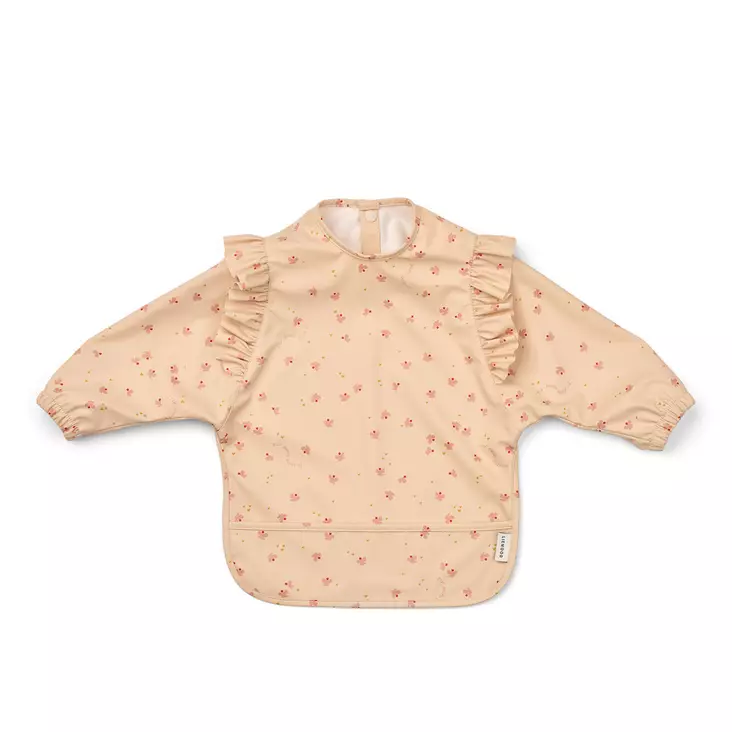 Liewood Merle Ruffle ruokalappu hihoilla Mini butterfly/Apple blossom. - Ruokalaput - 20321-2614 - 1