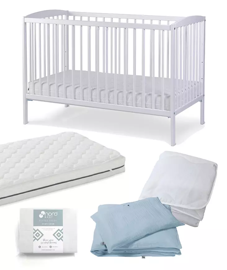 Starttipaketti NordBaby Lassio 2in1 White. - Pinnasängyt ja lastensängyt - 273796STA4 - 1