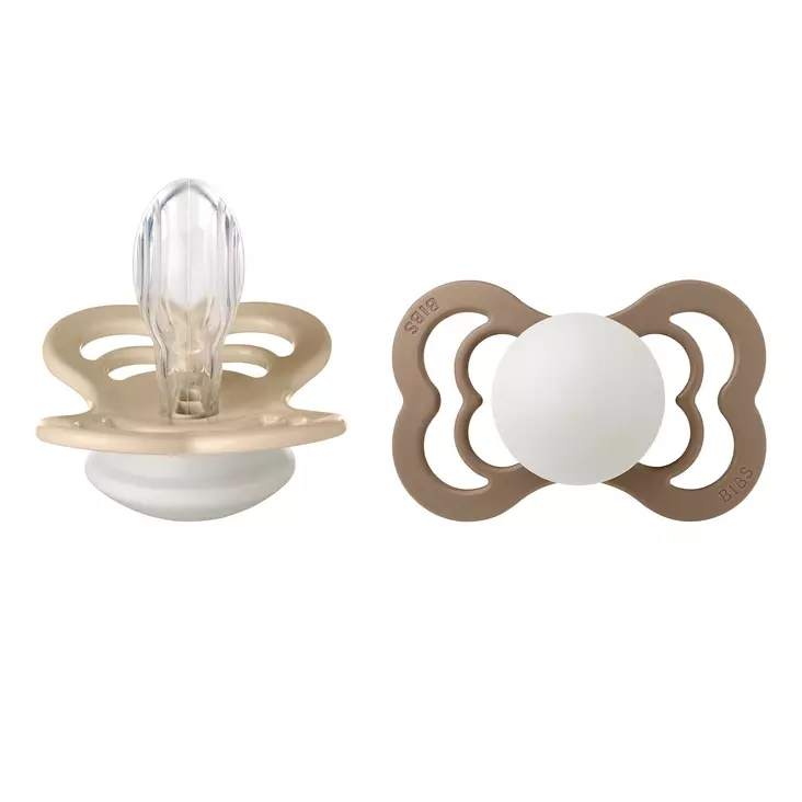 Bibs Supreme silikonitutti 2 kpl 6-18kk, Vanilla/Dark Oak Night. - Tutit ja tuttinauhat - 260434 - 1