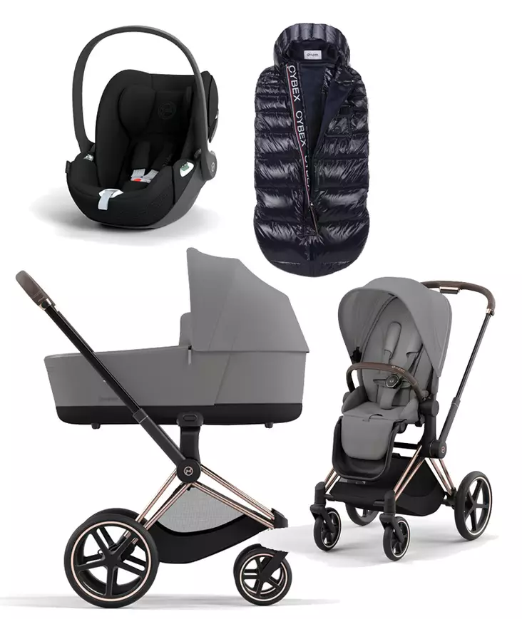 Cybex Priam 4 starttipaketti 4 in 1 Rosegold, Mirage Grey. - Lastenvaunut ja yhdistelmävaunut - 521002337STAMGR4 - 1