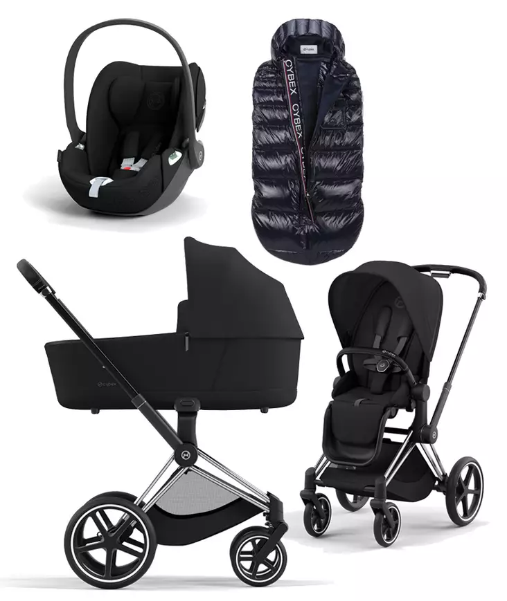 Cybex Priam 4 starttipaketti 4 in 1 Chrome/Black, Sepia Black. - Lastenvaunut ja yhdistelmävaunut - 521002325STASBL4 - 1