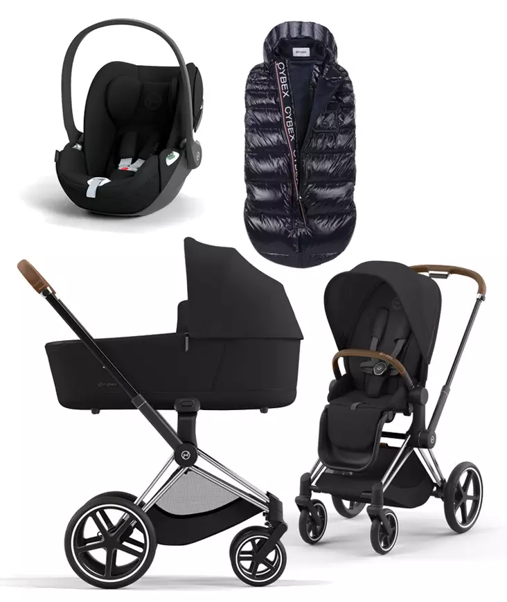 Cybex Priam 4 starttipaketti 4 in 1 Chrome/Brown, Sepia Black. - Lastenvaunut ja yhdistelmävaunut - 521002319STASBL4 - 1