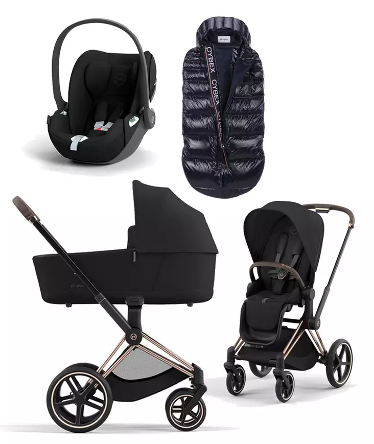 Cybex Priam 4 starttipaketti 4 in 1 Rosegold, Sepia Black. - Lastenvaunut ja yhdistelmävaunut - 521002337STASBL4 - 1