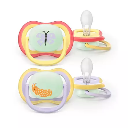 Avent Ultra Air Night yötutti 0-6kk Lila/Keltainen 2 kpl. - Tutit ja tuttinauhat - 03737625 - 1