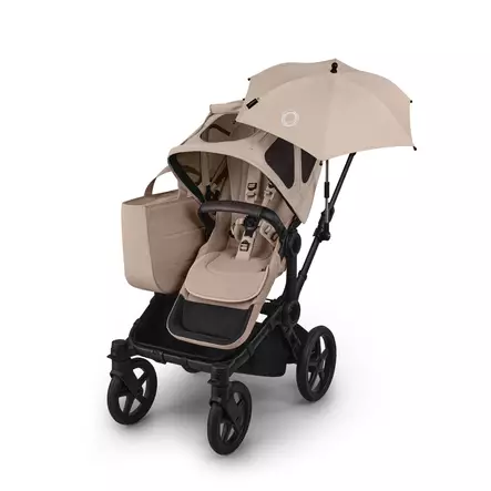 Bugaboo Donkey 6 Breezy sun canopy Desert Taupe rattaissa. - Muut lisävarusteet - 100469005 - 2