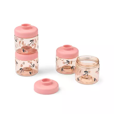 Liewood Dominique vauvan ruokarasiat 4 kpl, 100ml, Cherry heart/Rosey - Välipalapussit, eväsrasiat ja snackcupit - 20632-2785 - 1