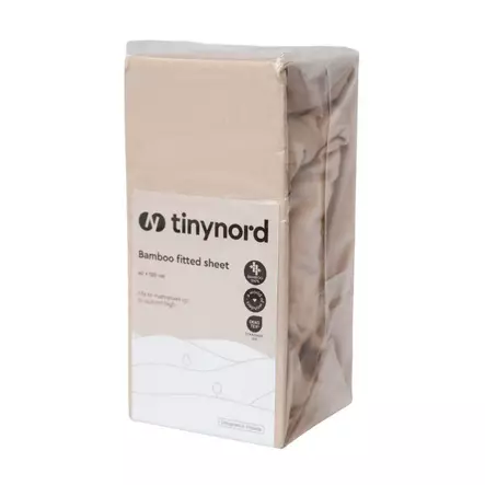 Tinynord bambu muotolakana pinnasänkyyn Beige, pakkaus. - Pussilakanat ja aluslakanat - 305005 - 2