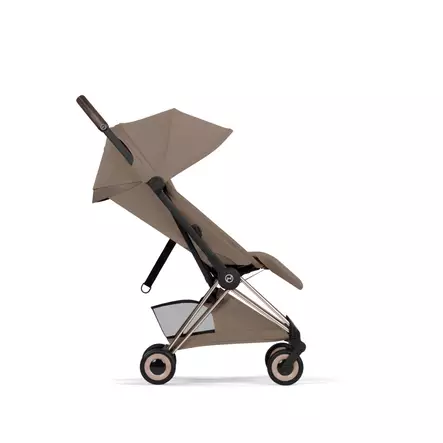 Cybex Coya Style matkarattaat Champagne Gold, Coconut Brown, selkänoja pystyssä. - Matkarattaat ja lastenrattaat - 526003755 - 2