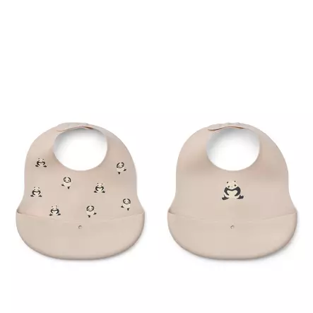 Liewood Ember ruokalappu 2-pack Panda/Sandy. - Ruokalaput - 20119-2615 - 1