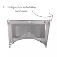 Vauvan matkasänky Emma Basic Harmaa, turvalukituksen avaus pohjasta. - Matkasängyt - 09825005 - 6