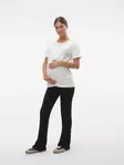 Mamalicious Brynja Jersey Leggings Black edestä naisen yllä. - Äitiyshousut ja legginsit - 20020135 - 4