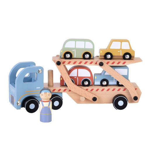 Little Dutch autonkuljetusauto kuljettajalla. - Puulelut - LD7095 - 1