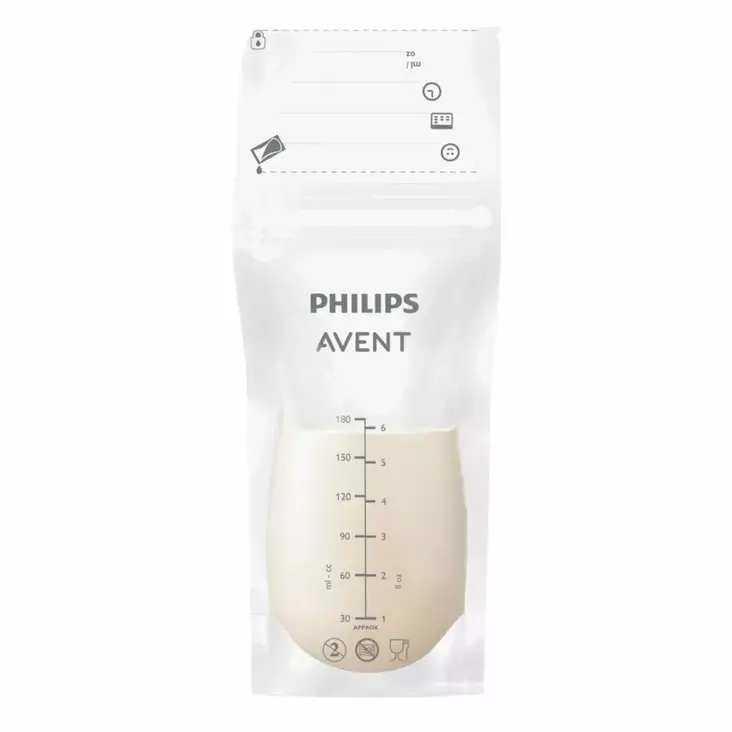 AVENT Maidonsäilytyspussit 25kpl 180ml. - Tuttipullot ja pullotutit - 03760325 - 1