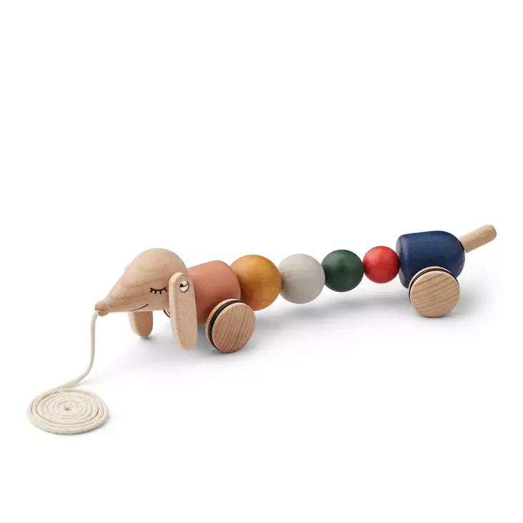 Liewood Barthes Pull along vetolelu Golden caramel multi mix. - Helistimet, tarttumislelut ja pallot - 19333-2295 - 1