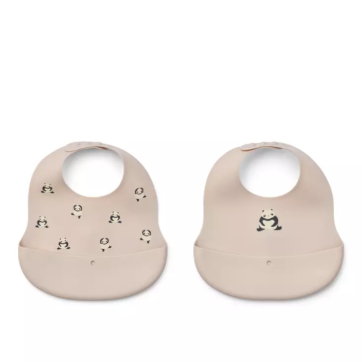 Liewood Ember ruokalappu 2-pack Panda/Sandy. - Ruokalaput - 20119-2615 - 1