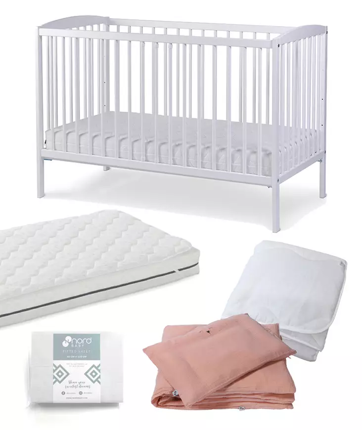 Starttipaketti NordBaby Lassio 2in1 white. - Pinnasängyt ja lastensängyt - 273796STA5 - 1