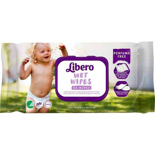Libero puhdistuspyyhkeet 64 kpl. - Ihon, hampaiden ja hiustenhoito - 8375 - 1
