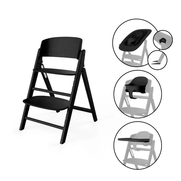 Cybex CLICK & FOLD syöttötuoli 4in1 Stunning Black. - Syöttötuolit - 524000845 - 1